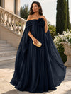 Chiffon Sheath Off Shoulder Formal Tent/ Trapeze Dresses with Sash