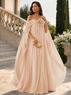 Chiffon Sheath Off Shoulder Formal Tent/ Trapeze Dresses with Sash