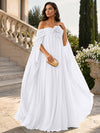Chiffon Sheath Off Shoulder Formal Tent/ Trapeze Dresses with Sash