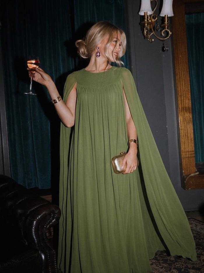 Chiffon Sheath Boat Neck Formal Tent/ Trapeze Dresses with Sash