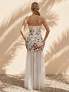 Mesh Sheath Strapless Formal Dresses with Corset Bodice
