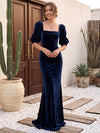 Velvet Mermaid Square Neck Formal Dresses with Empire