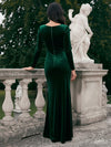Velvet Mermaid Sweetheart Formal Dresses with Side Waist Ruched Shaping Detail