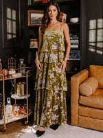 Burnout Velvet A-Line Spaghetti Straps Formal Dresses with Ruffles
