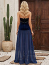 Velvet A-Line Strapless Formal Dresses with Beaded