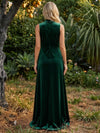 Velvet A-Line High Neck Maxi Dresses Formal Dresses with Full Soft Inner Lining