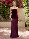 Velvet Mermaid Strapless Maxi Dresses Formal Dresses with Corset Bodice