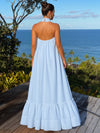 Chiffon A-Line Halter Maxi Formal Dresses with Ruffles