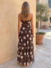 Chiffon A-Line Strapless Maxi Formal Dresses with Polka Dot