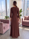 Jersey A-Line Crew Neck 3D Flowers Formal Tent/ Trapeze Dresses with Three Quarters Sleeves