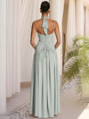 Chiffon A-Line Halter Formal Dresses with Side Slit