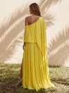 Chiffon A-Line One Shoulder Maxi Formal Dresses with Side Slit