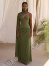 Chiffon Sheath Sweetheart Maxi Formal Dresses with Corset Bodice