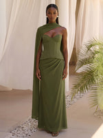 Chiffon Sheath Sweetheart Maxi Formal Dresses with Corset Bodice