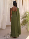 Chiffon Sheath Sweetheart Maxi Formal Dresses with Corset Bodice