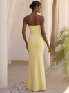 Jersey Mermaid Strapless Maxi Formal Dresses with Ruffles