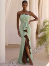 Jersey Mermaid Strapless Maxi Formal Dresses with Contrast Lining