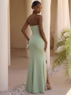 Jersey Mermaid Strapless Maxi Formal Dresses with Contrast Lining