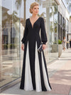 Jersey A-Line V Neck Maxi Formal Dresses with Delicate Pleated