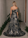 Jacquard Sheath Off Shoulder Maxi Formal Dresses with Wraps