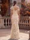 3D Flower Lace Mermaid One Shoulder Maxi Formal Dresses with Floral Lace Applique