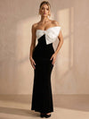Jersey Mermaid Strapless Maxi Formal Dresses with Oversized Bow