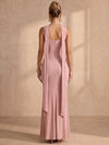 Chiffon Mermaid U-Neck Maxi Formal Dresses with Twisted Knot