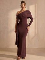 Jersey Mermaid One Shoulder Maxi Formal Dresses with Sash