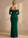 Jersey Mermaid Off Shoulder Maxi Formal Dresses with Ruched