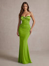 Jersey Mermaid Strapless Maxi Formal Dresses with Twisted Knot