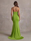 Jersey Mermaid Strapless Maxi Formal Dresses with Twisted Knot