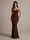 Jersey Mermaid Strapless Maxi Formal Dresses with Twisted Knot
