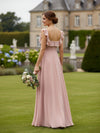 Chiffon Square Neck Ruffles Bridesmaid Dresses