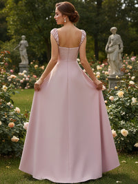 Chiffon Sweetheart Pleated Bridesmaid Dresses with Slit