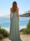 Strapless Satin A Line Long Bridesmaid Dresses