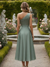 One Shoulder Chiffon A Line Pleated Bridesmaid Dresses