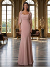 Spaghetti Straps Chiffon Pleated Mermaid Bridesmaid Dresses