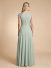Short Sleeves Chiffon A Line Bridesmaid Dresses
