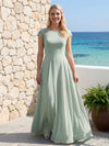 Short Sleeves Chiffon A Line Bridesmaid Dresses