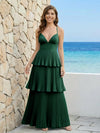 Spaghetti Straps Chiffon V Neck Bridesmaid Dresses