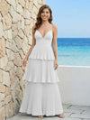 Spaghetti Straps Chiffon V Neck Bridesmaid Dresses