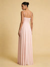 Chiffon A Line Spaghetti Straps Side Slit Bridesmaid Dresses