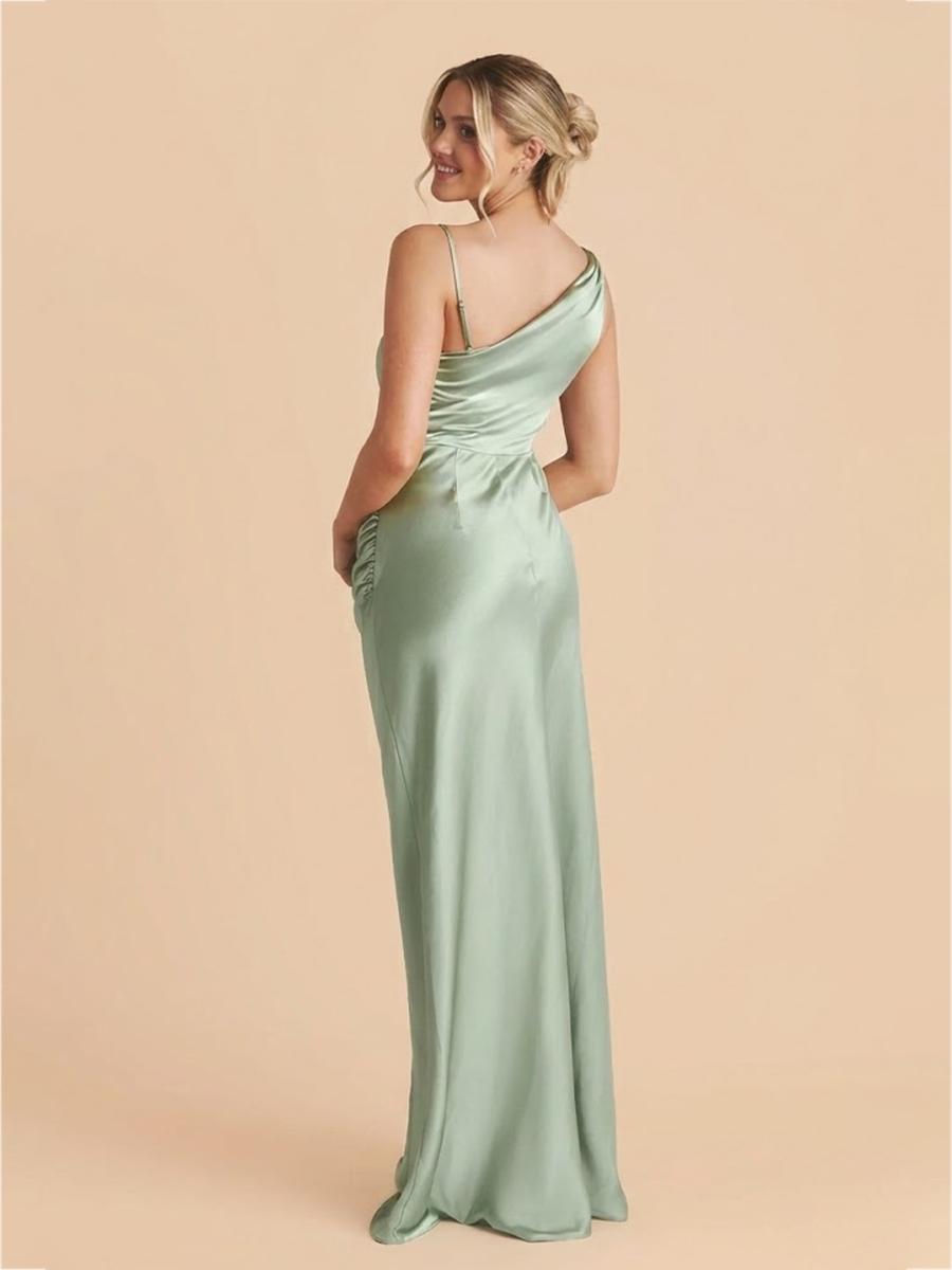 Satin Spaghetti Straps Bodycon Bridesmaid Dresses