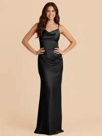Satin Spaghetti Straps Bodycon Bridesmaid Dresses