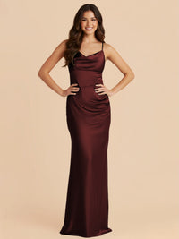 Satin Spaghetti Straps Bodycon Bridesmaid Dresses