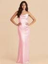 Satin Spaghetti Straps Bodycon Bridesmaid Dresses