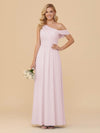 One Shoulder Pleated Chiffon Bridesmaid Dresses