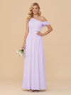 One Shoulder Pleated Chiffon Bridesmaid Dresses