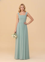Spaghetti Straps A Line Chiffon Bridesmaid Dresses