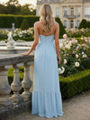 Jersey Strapless Bridesmaid Dresses with Slit